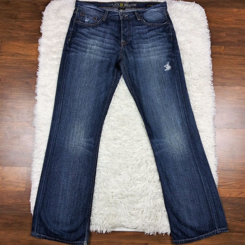 Lucky Brand 227 Slim Bootcut Distress Jeans Sz  34